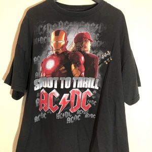 Iron Man Acdc Black Tshirt Adult Xl 
